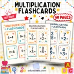 Multiplication Fact Flashcards | Printable Times Tables Cards | 58 Card Pages cover