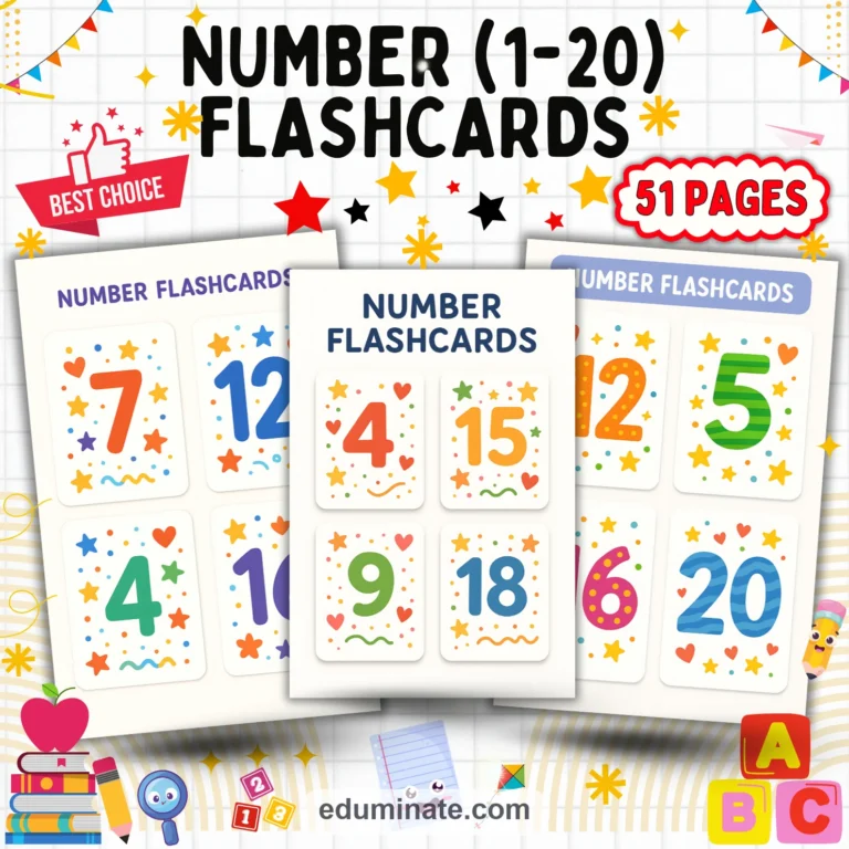 Number Flashcards Bundle | Counting Cards for Preschool and Kindergarten cover 4