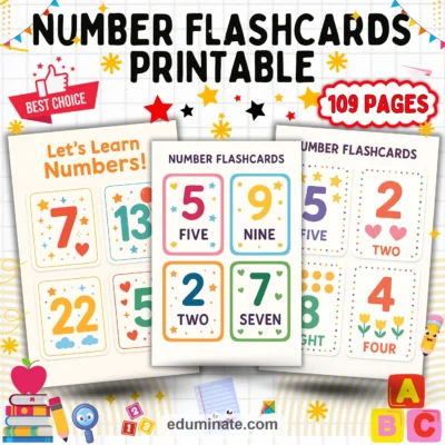 Number Flashcards Printable | Counting and Number Recognition Cards | 107 Pages — resource cover