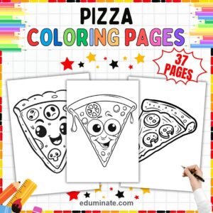 Pizza Coloring Sheets Bundle | Pizza Slices and Restaurant Menu Sheets page 2