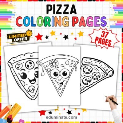 Printable Pizza Coloring Pages Fun Food Slices Activity Pack for Kids Art — resource cover