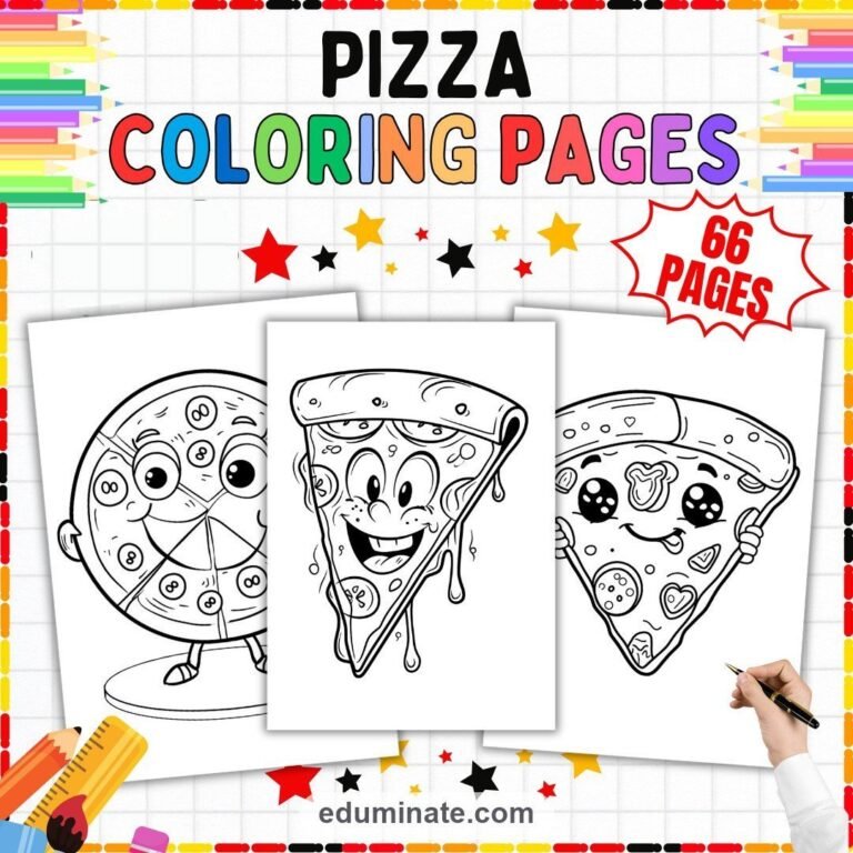 Pizza Coloring Sheets Bundle | Pizza Slices and Restaurant Menu Sheets cover 4