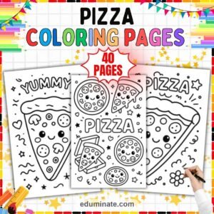 Pizza Coloring Sheets Bundle | Pizza Slices and Restaurant Menu Sheets page 3
