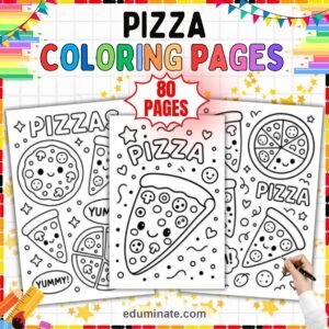 Pizza Coloring Sheets Bundle | Pizza Slices and Restaurant Menu Sheets page 1
