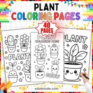Plant Coloring Pages Printable Bundle | Houseplants, Botany and Plant Life Cycle page 6