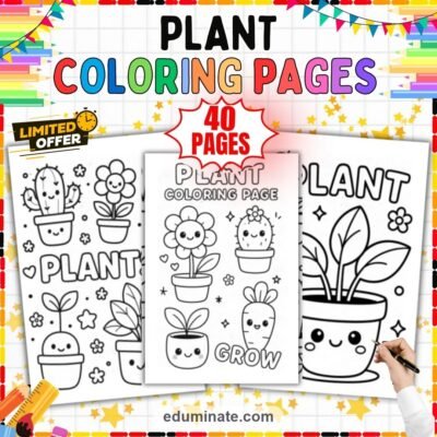 Spring Plant Coloring Pages Earth Day Garden Activity Sheets Pack for Kids — resource cover