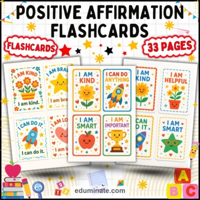 Positive Affirmation Cards | Printable Affirmation Cards for Kids | 30 Pages — resource cover