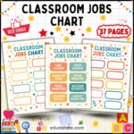 Jobs Chart for Classroom | Classroom Jobs Chart Printable | 34 Chart Pages cover