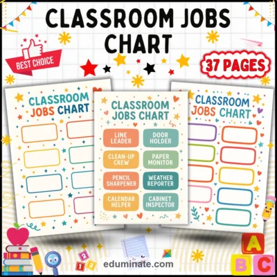 Jobs Chart for Classroom | Classroom Jobs Chart Printable | 34 Chart Pages — resource cover