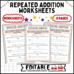 Repeated Addition Worksheets Equal Groups Multiplication Foundation Drills cover