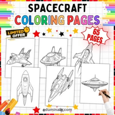 Spacecraft Coloring Pages Rockets and Space Shuttle Activity Pack for Kids — resource cover