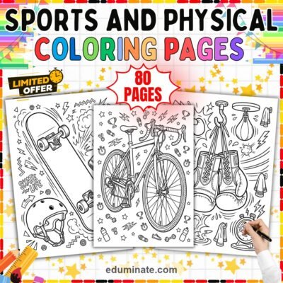 Physical Activity Coloring Pages PE Fitness Health Activity Sheets Pack Kids — resource cover