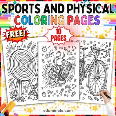 Free Sports Coloring Pages Athletic Sampler Activity Sheets Pack for Kids — resource cover