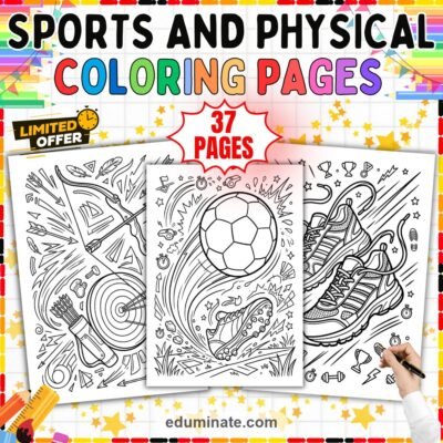 Sports Coloring Sheets Athletic Games and PE Fitness Activity Pack for Kids — resource cover