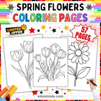 Spring Flowers Coloring Pages Botanical Garden Activity Sheets Pack for Kids — resource cover