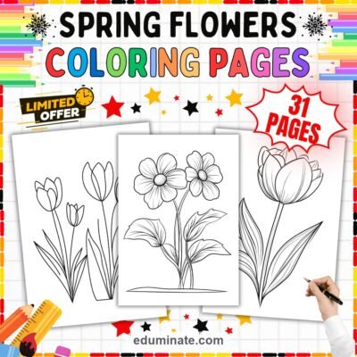 Printable Spring Flowers Coloring Pages Garden Blooms Activity Pack for Kids — resource cover