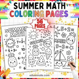 Math Coloring Sheets Bundle | Addition, Subtraction, Numbers and Shapes page 7