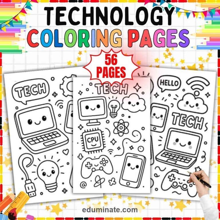 Technology Coloring Sheets Bundle | Computers, Gadgets and Coding Sheets cover 1
