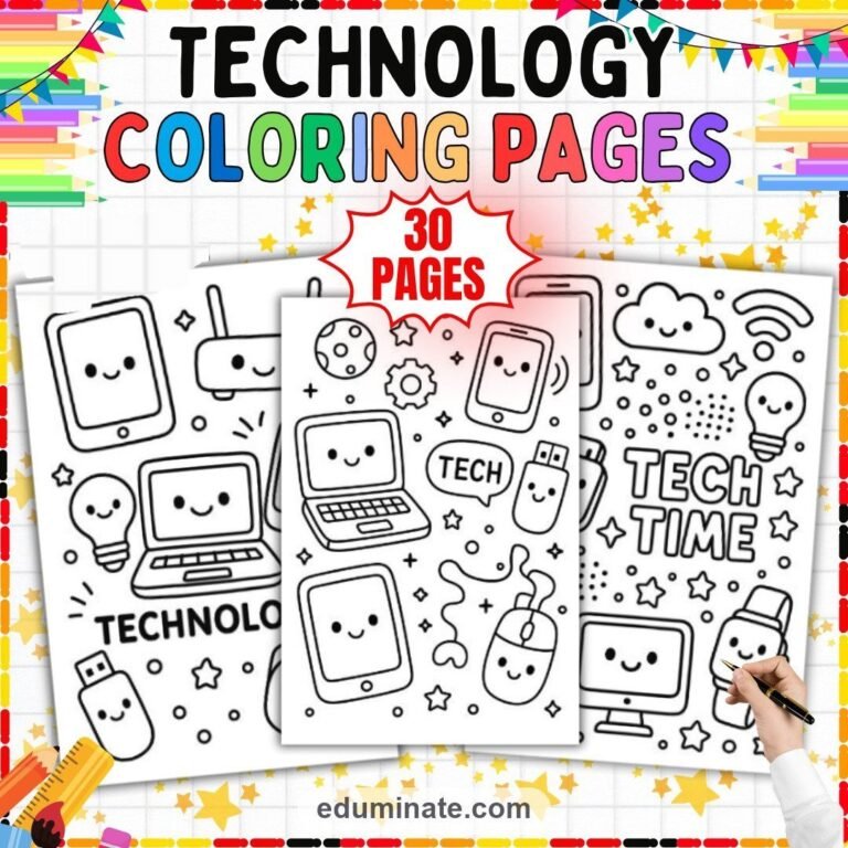 Technology Coloring Sheets Bundle | Computers, Gadgets and Coding Sheets cover 4