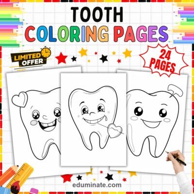 Tooth Coloring Pages Dental Health and Hygiene Art Activity Pack for Kids — resource cover