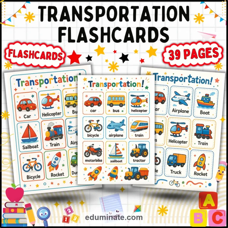 Vocabulary Flashcards Bundle | Tools, Community Helpers, Vehicles and Classroom Words cover 7