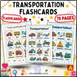 Transportation Flashcards | Printable Vehicle Picture Cards | 72 Card Pages cover