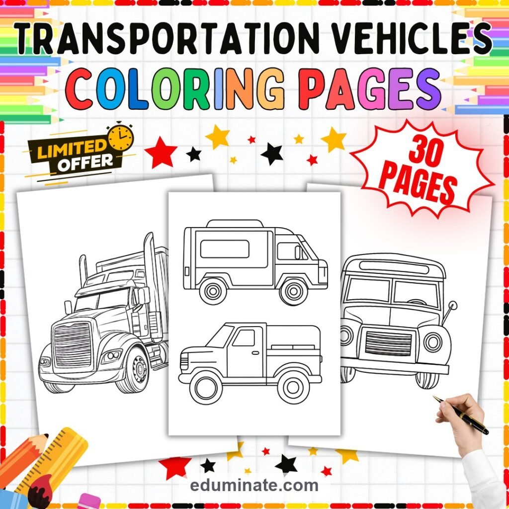 Vehicle Coloring Sheets Farm Tractors and Heavy Machines Activity Pack Kids cover