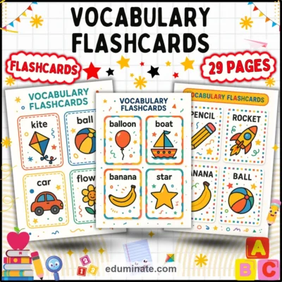 English Vocabulary Flashcards | Picture Word Cards for Pre-K | 26 Card Pages — resource cover