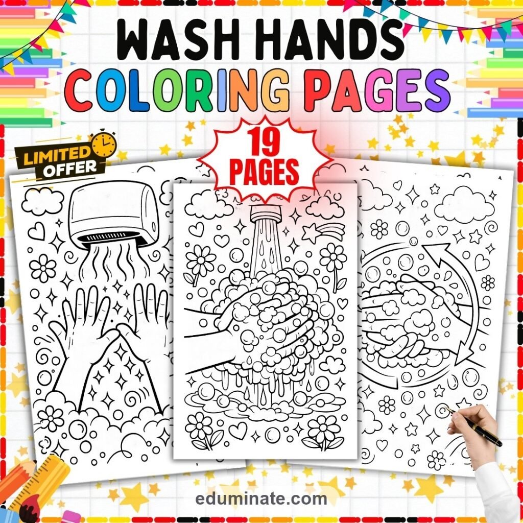 Hand Washing Coloring Pages for Preschoolers 19 Healthy Hygiene Habits Sheets cover