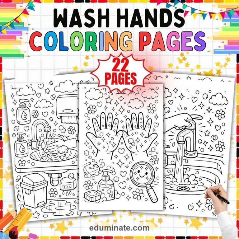 Hand Washing Coloring Sheets Bundle | Hand Washing and Dental Health Sheets cover 2