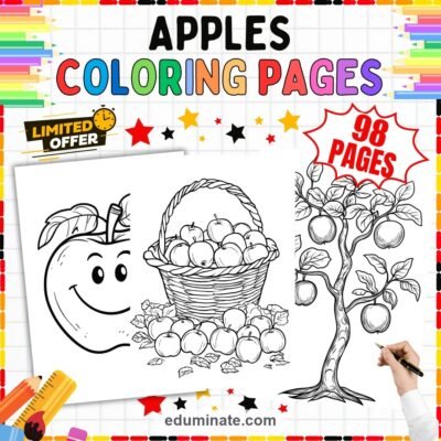 Fall Apple Coloring Pages | Apple Tree, Basket, and Orchard Printables for Kids — resource cover