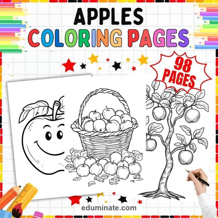 Apple Coloring Pages Bundle: 514 Easy Printable Pages