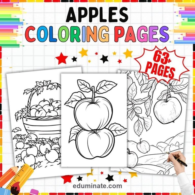 Apple Coloring Pages Bundle: 514 Easy Printable Pages