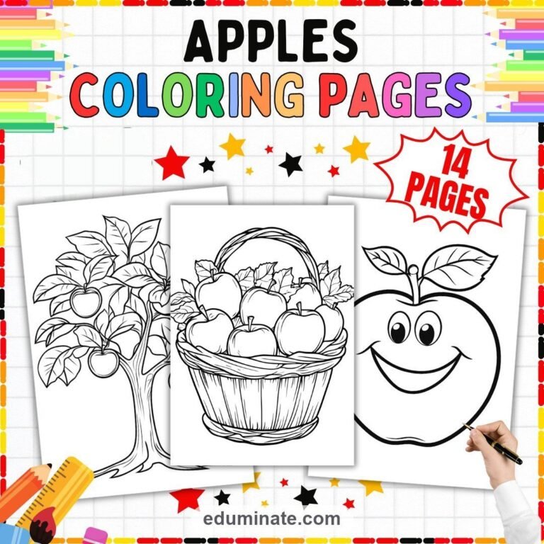 Apple Coloring Pages Bundle: 514 Easy Printable Pages