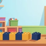 Row of building blocks with the last block set slightly apart, ready to be added on