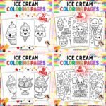 Ice Cream Coloring Sheets Bundle | Cones, Sundaes and Cute Dessert Sheets cover