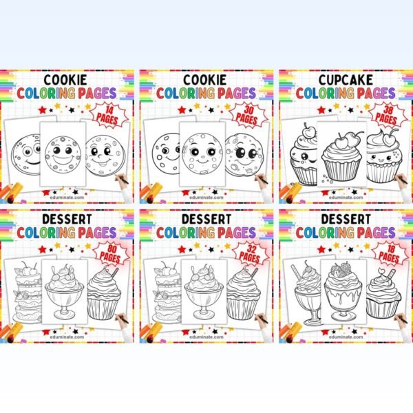 Bakery Coloring Pages Bundle | Cookies, Cupcakes and Bakery Treats — resource cover