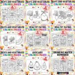 Healthy Eating Coloring Pages Bundle | Fruits, Vegetables, Nutrition and Water cover