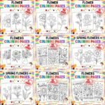 Floral Coloring Pages Bundle | Garden Blooms and Botanical Sheets cover