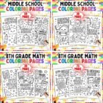 Middle School Coloring Pages Bundle | Tween Art and Math Doodle Sheets cover