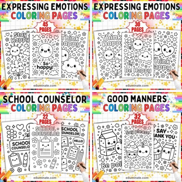 Emotions Coloring Sheets Bundle | Feelings, Manners and Empathy Sheets — resource cover