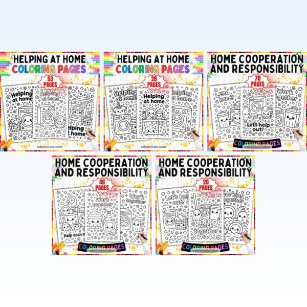 Chores Coloring Pages Bundle | Helping at Home and Responsibility Sheets — resource cover