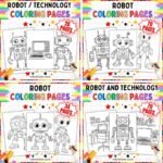 Robot Coloring Pages Printable Bundle | Robots, Androids and STEM Sheets cover