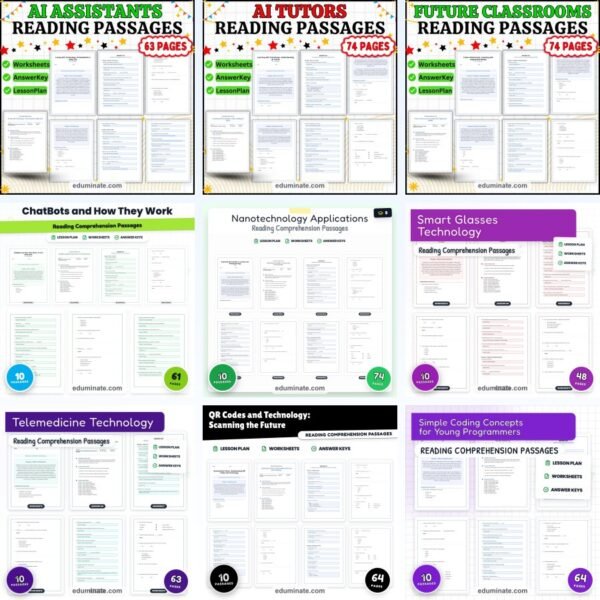 Technology Reading Comprehension Bundle | AI, Robots, Coding and Smart Devices — resource cover