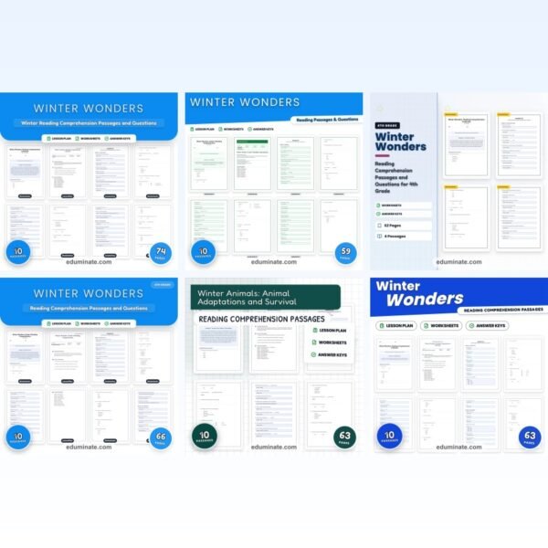 Winter Reading Comprehension Bundle | Winter Passages for Grades 1 to 5 — resource cover