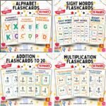 Alphabet Flashcards PDF Bundle | Alphabet, Sight Words and Math Fact Cards cover