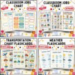 Classroom Charts Bundle | Jobs, Weather and Transportation Charts cover