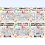 Islamic Coloring Pages Bundle | Ramadan, Kindness and Good Manners Sheets cover