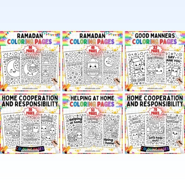 Islamic Coloring Pages Bundle | Ramadan, Kindness and Good Manners Sheets — resource cover
