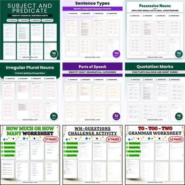 5th Grade Worksheets Bundle | Grammar and Reading Comprehension Packs — resource cover